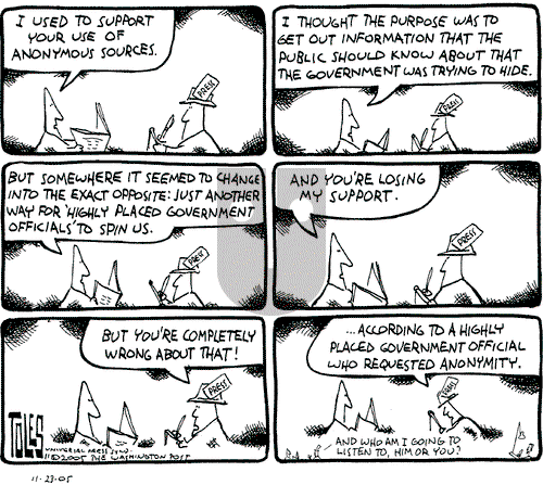 Tom Toles on Wednesday November 23, 2005 Comic Strip