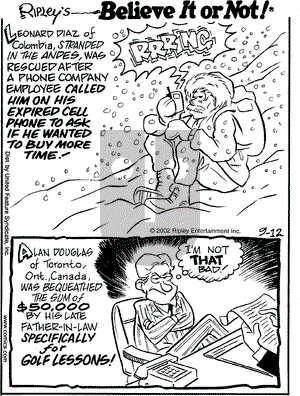 Ripley's Believe It or Not on Sunday August 10, 2003 Comic Strip