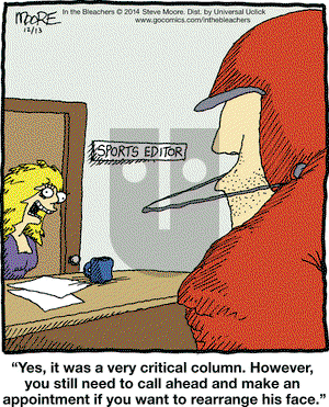 In the Bleachers on Saturday December 13, 2014 Comic Strip