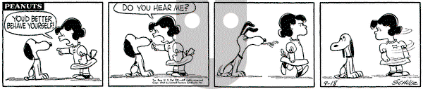 Peanuts on Wednesday September 18, 1957 Comic Strip