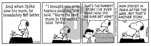 Peanuts on Saturday July 27, 1996 Comic Strip
