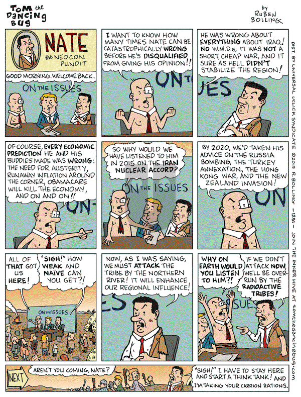 Tom the Dancing Bug on Friday August 14, 2015 Comic Strip