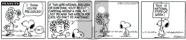 Peanuts on Thursday November 7, 1968 Comic Strip