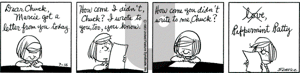 Peanuts - Saturday July 16, 1983 Comic Strip