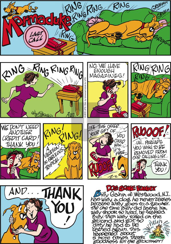 Marmaduke on Sunday July 21, 2013 Comic Strip