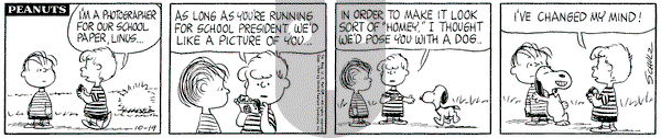 Peanuts on Monday October 19, 1964 Comic Strip