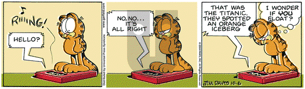 Garfield on Wednesday October 6, 2004 Comic Strip