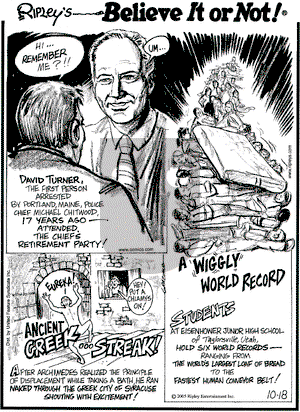 Ripley's Believe It or Not on Tuesday October 18, 2005 Comic Strip