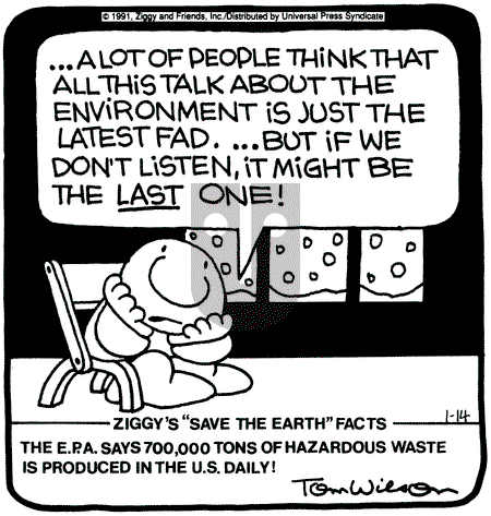Ziggy - Monday January 14, 1991 Comic Strip