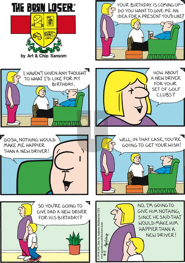 The Born Loser on Sunday August 5, 2018 Comic Strip