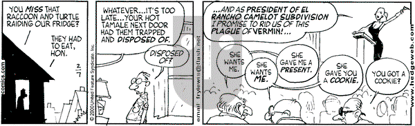 Over the Hedge on Monday February 7, 2000 Comic Strip