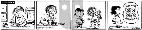 Peanuts on Monday May 26, 1958 Comic Strip