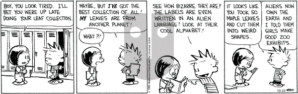 Calvin and Hobbes on Friday October 23, 2015 Comic Strip