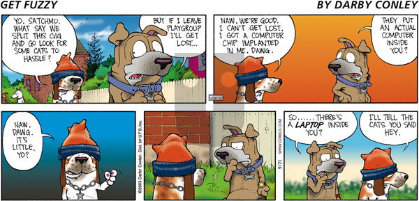 Get Fuzzy on Sunday September 21, 2003 Comic Strip