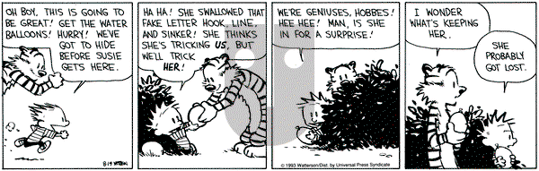 Calvin and Hobbes on Saturday August 14, 1993 Comic Strip