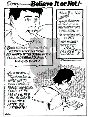 Ripley's Believe It or Not - Wednesday April 14, 2004 Comic Strip