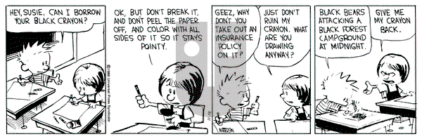 Calvin and Hobbes on Monday November 14, 1988 Comic Strip