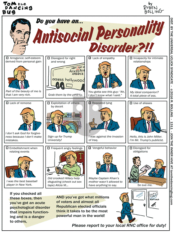 Tom the Dancing Bug on Friday November 4, 2016 Comic Strip