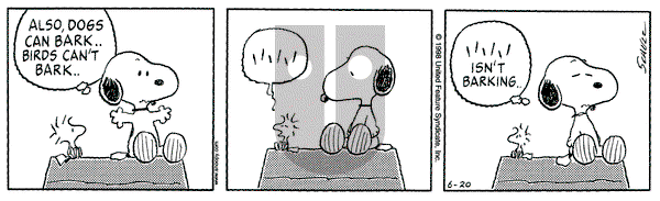 Peanuts on Saturday June 20, 1998 Comic Strip