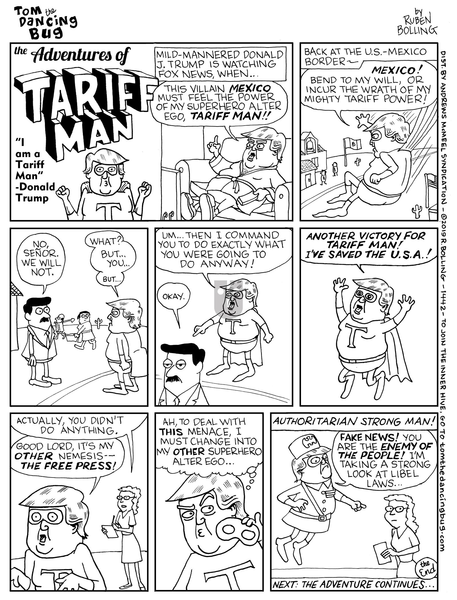 Tom the Dancing Bug - Monday June 10, 2019 Comic Strip