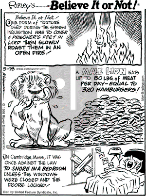 Ripley's Believe It or Not on Monday May 18, 1998 Comic Strip