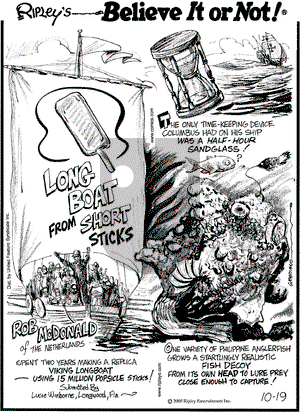 Ripley's Believe It or Not on Wednesday October 19, 2005 Comic Strip