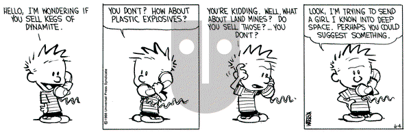 Calvin and Hobbes on Saturday June 4, 1988 Comic Strip