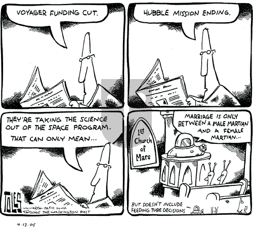 Tom Toles on Wednesday April 13, 2005 Comic Strip