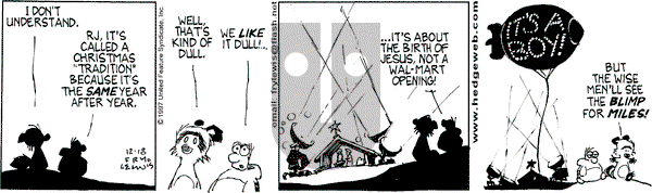 Over the Hedge on Thursday December 18, 1997 Comic Strip