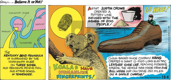Ripley's Believe It or Not on Sunday October 8, 2017 Comic Strip