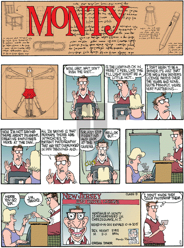 Monty on Sunday October 16, 2011 Comic Strip