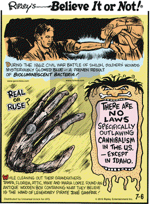 Ripley's Believe It or Not on Monday July 6, 2015 Comic Strip
