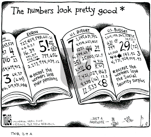 Tom Toles on Saturday February 9, 2002 Comic Strip