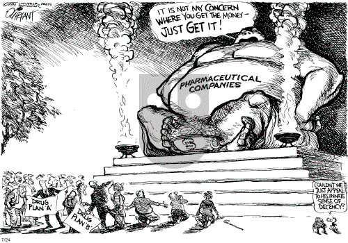 Pat Oliphant on Tuesday July 24, 2001 Comic Strip
