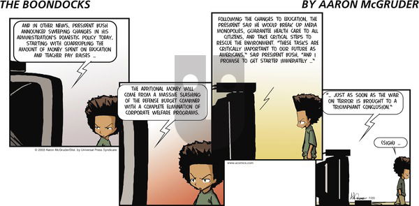 The Boondocks on Sunday July 20, 2003 Comic Strip