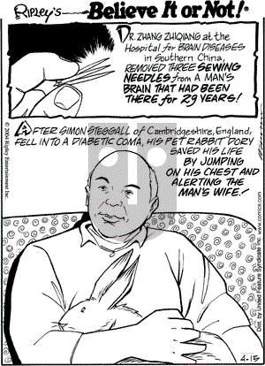Ripley's Believe It or Not on Thursday April 15, 2004 Comic Strip