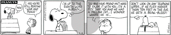 Peanuts on Tuesday April 4, 1972 Comic Strip