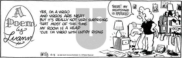 Luann on Friday April 13, 1990 Comic Strip