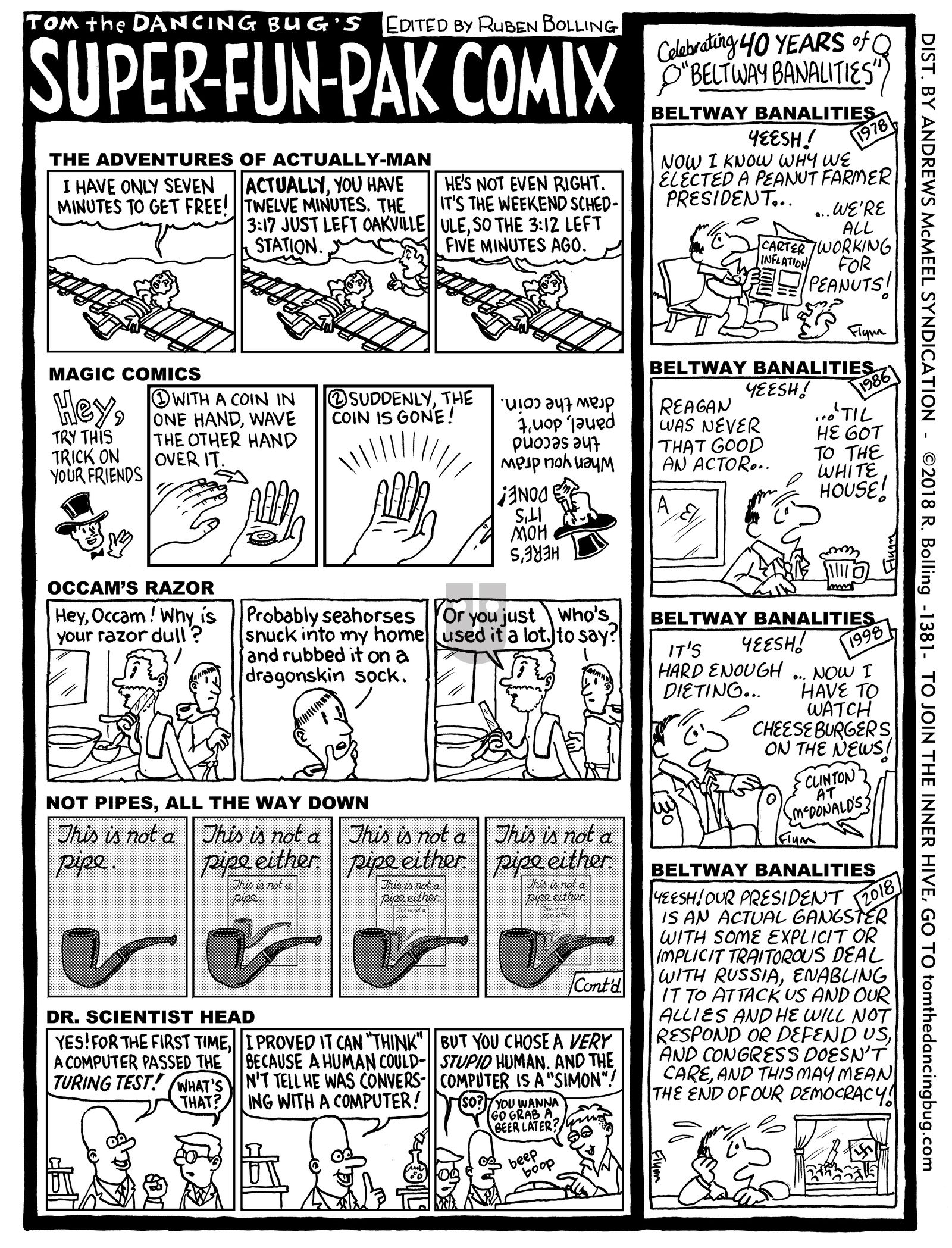 Tom the Dancing Bug - Monday March 26, 2018 Comic Strip
