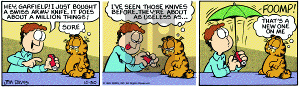 Garfield on Wednesday October 30, 1985 Comic Strip