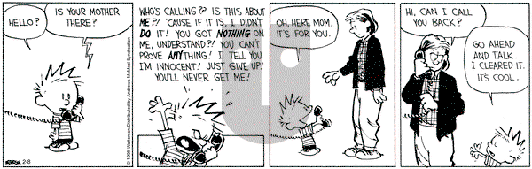 Calvin and Hobbes - Saturday February 8, 2025 Comic Strip