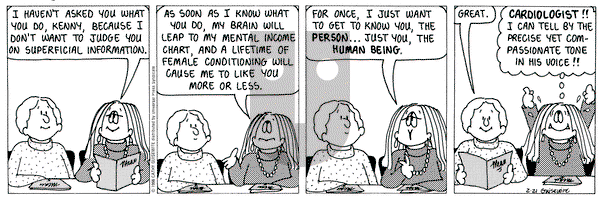 Cathy Classics on Saturday February 21, 1998 Comic Strip