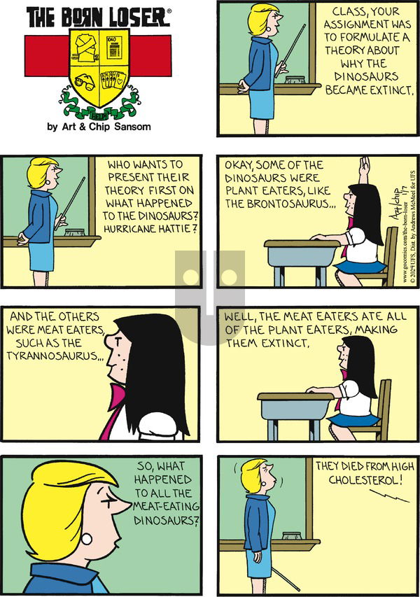 The Born Loser on Sunday January 7, 2024 Comic Strip