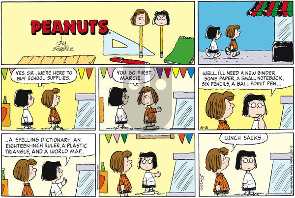 Peanuts on Sunday August 31, 1997 Comic Strip