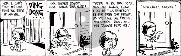 Calvin and Hobbes - Wednesday August 29, 1990 Comic Strip