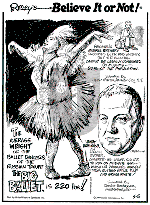 Ripley's Believe It or Not on Thursday May 3, 2007 Comic Strip