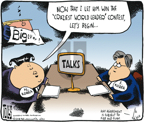 Tom Toles on Monday January 8, 2018 Comic Strip