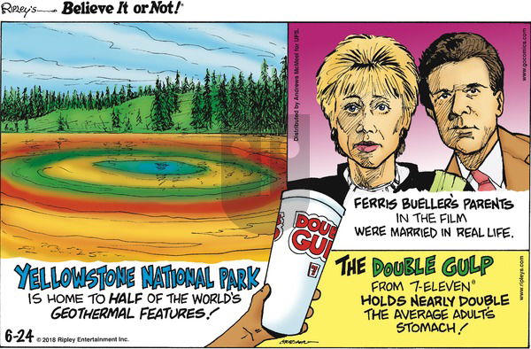 Ripley's Believe It or Not on Sunday June 24, 2018 Comic Strip