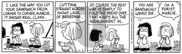 Peanuts on Tuesday November 2, 1999 Comic Strip