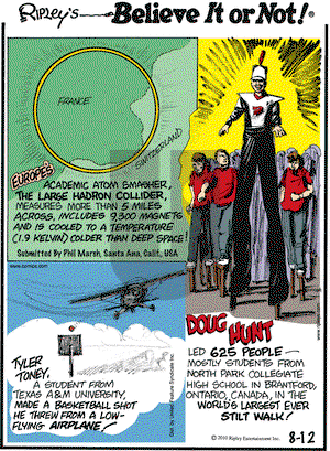 Ripley's Believe It or Not on Thursday August 12, 2010 Comic Strip